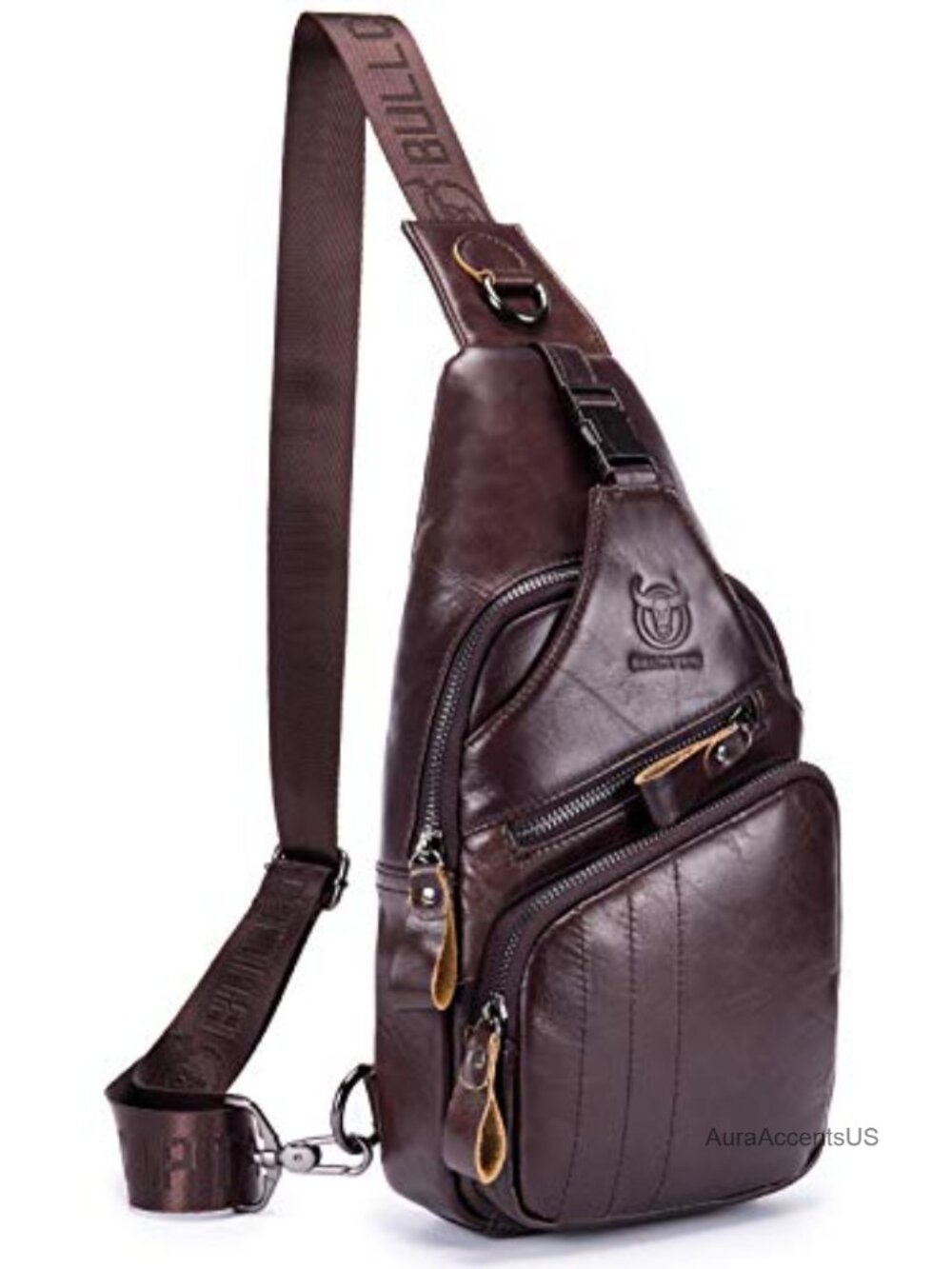 Genuine Leather Men's Sling Bag Crossbody Chest Pack Travel Daypack